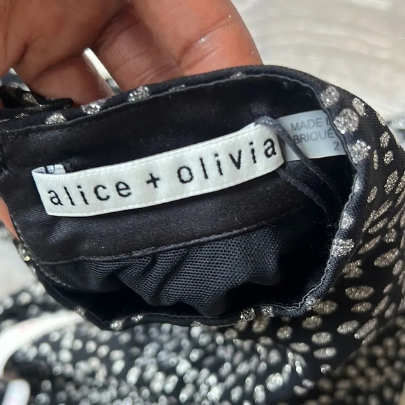 NEW Alice + Olivia Inka Strong-Shoulder Mockneck Dress - Picture 15 of 15